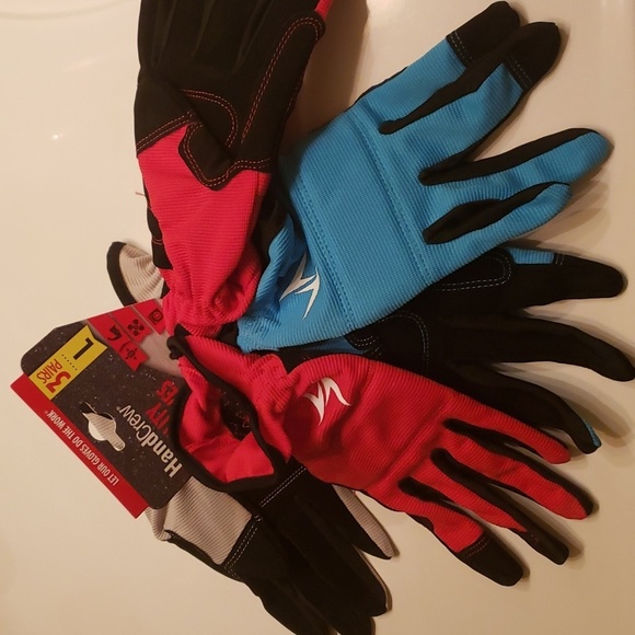 Utility Work Gloves 3 Pair Included Synthetic Leather - Picture 9 of 16